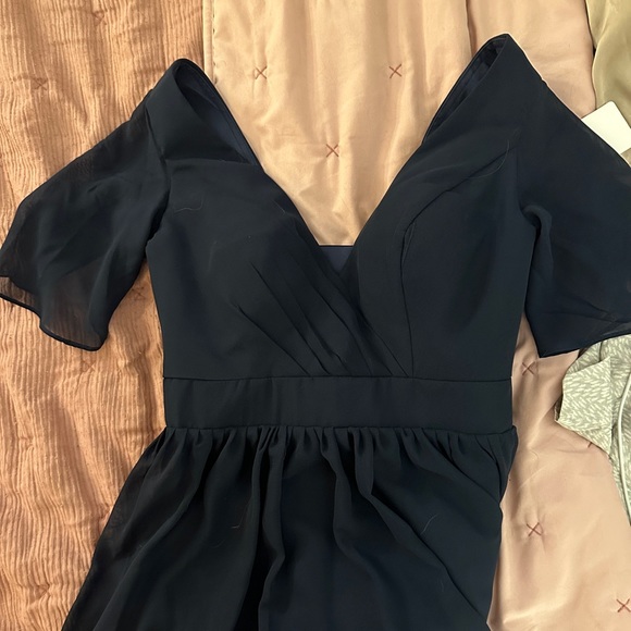 Maid of honor dress, mother of the bride, formal event dress in Navy blue - Picture 3 of 8